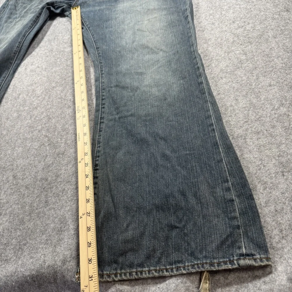 Unionbay Relaxed Bootcut Jeans 40x32 Blue Distressed Cotton Denim